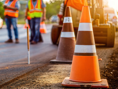 Utility work on residential street