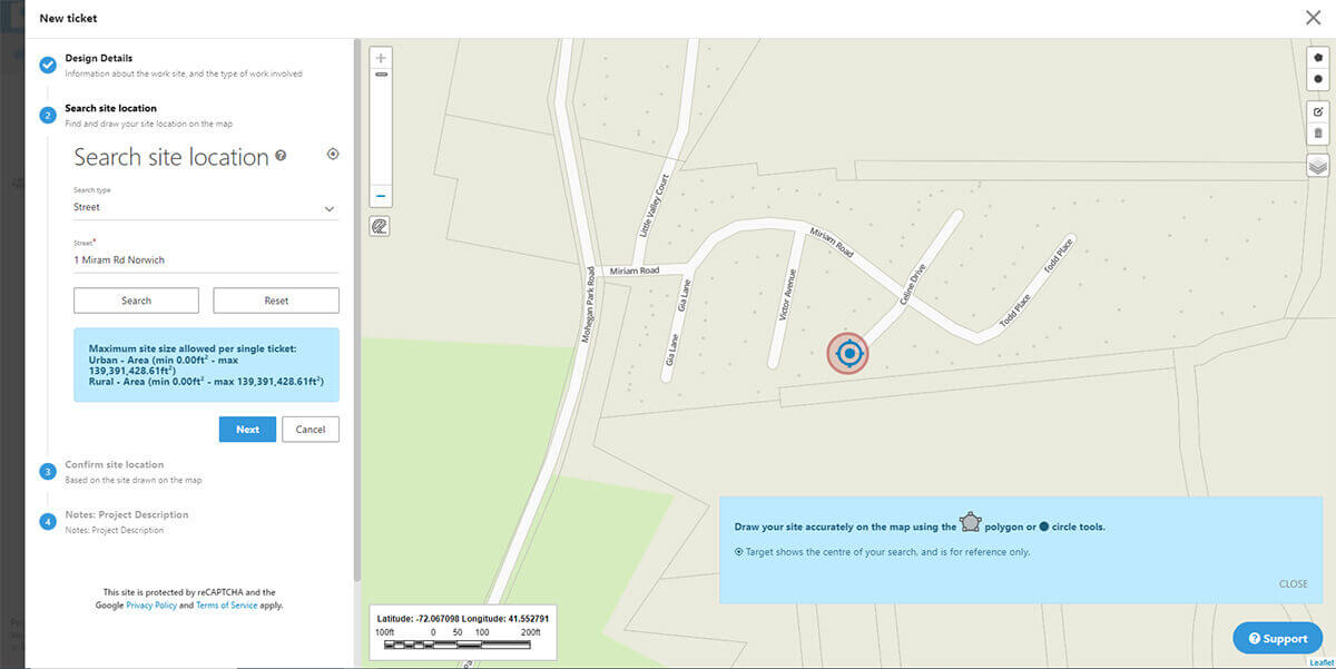 Design & Survey map selection screen