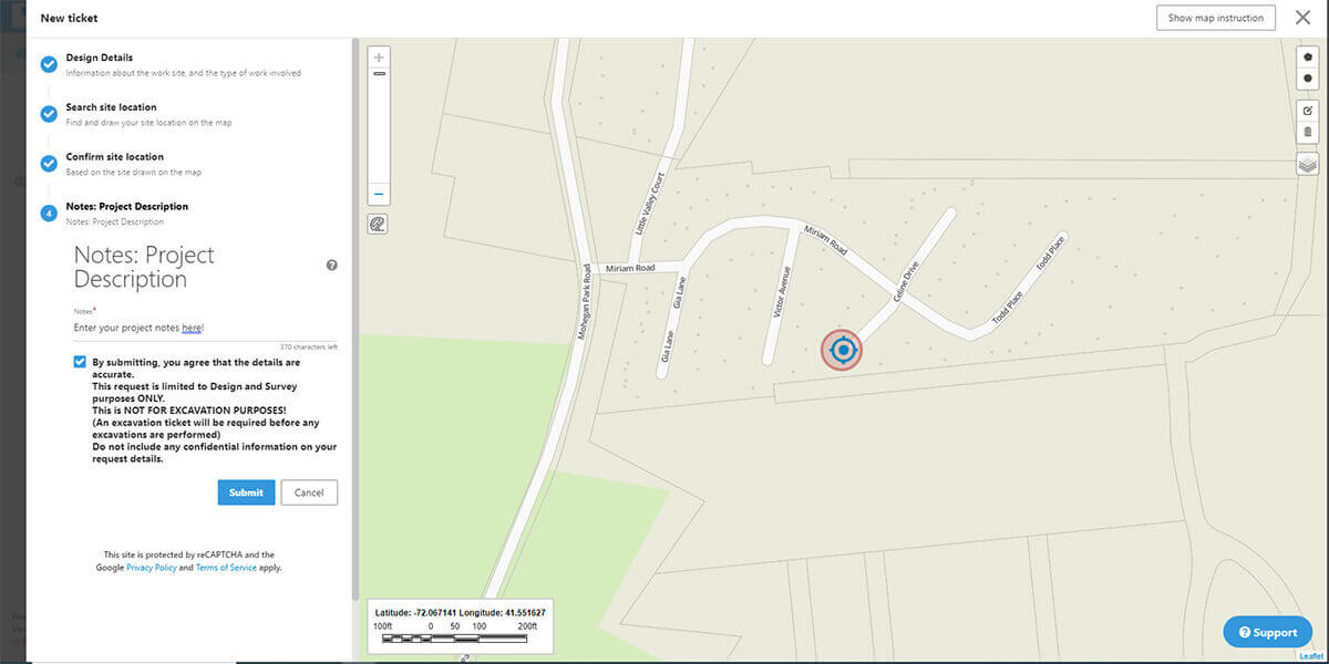 Design & Survey utility results screen