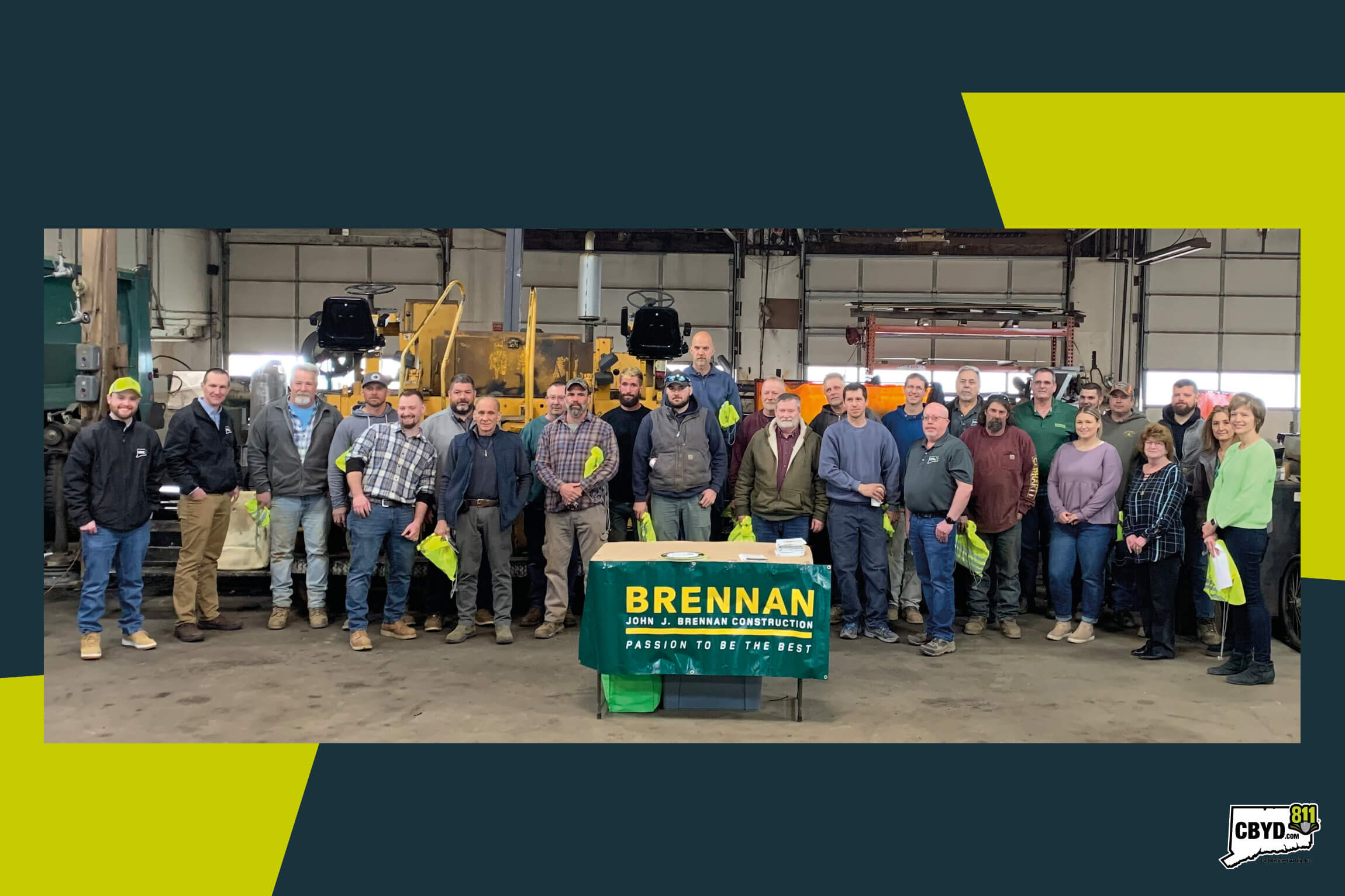 John J Brennan Co. crew receiving CBYD EducationAccess Award plaque.