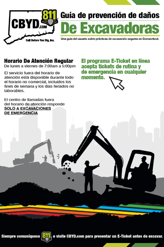 Spanish excavator damage prevention guide cover