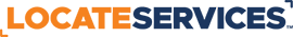 Orange and blue Locate Services line logo.