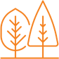 Orange icon of leafy plant growing from the ground